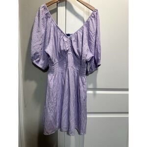 Old Navy Lilac Eyelet Puff-Sleeve Dress